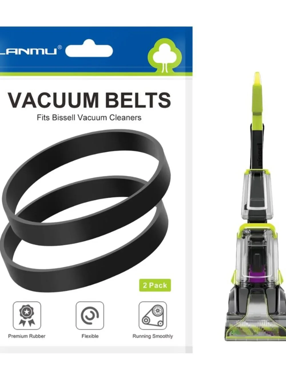 LANMU Replacement Belts Compatible with Bissell PowerForce/TurboClean PowerBrush